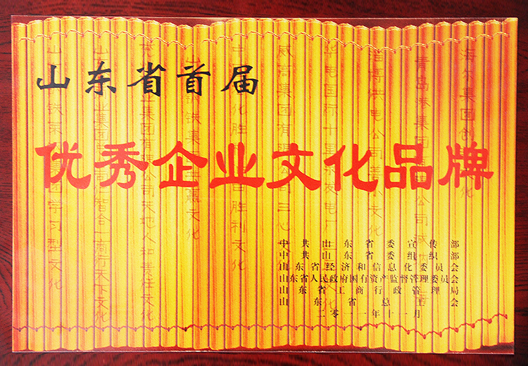 山東省首屆優秀企業文化品牌